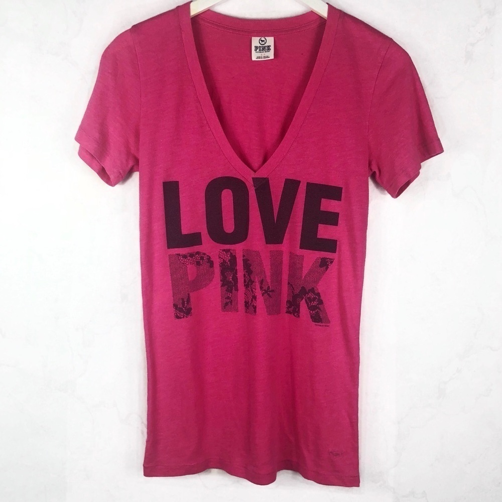 [Pink] Classic Logo V-Neck